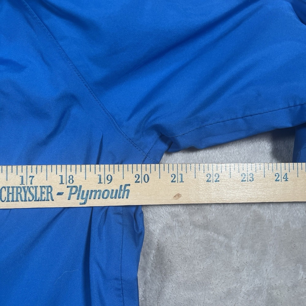 Eddie Bauer WeatherEdge Hooded Waterproof Rain Coat Jacket Mens Medium Blue - Picture 7 of 8